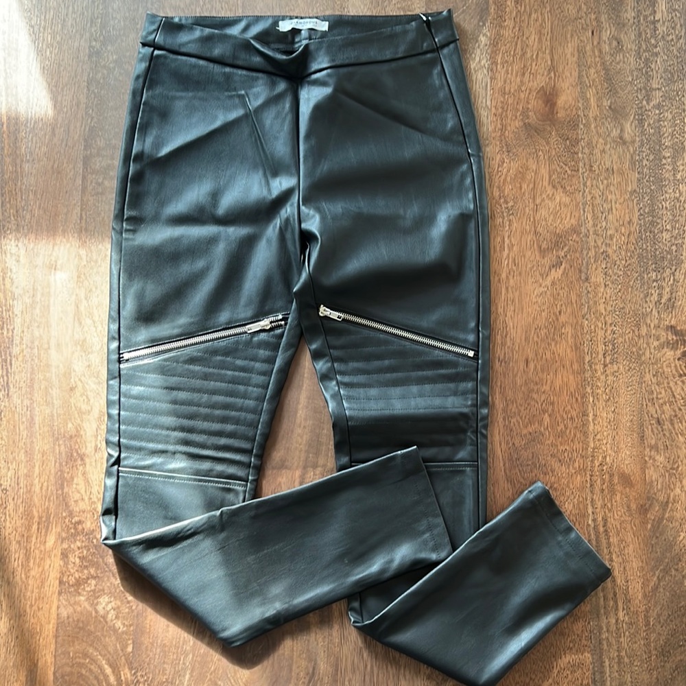 Top Shop black faux leather biker pants!